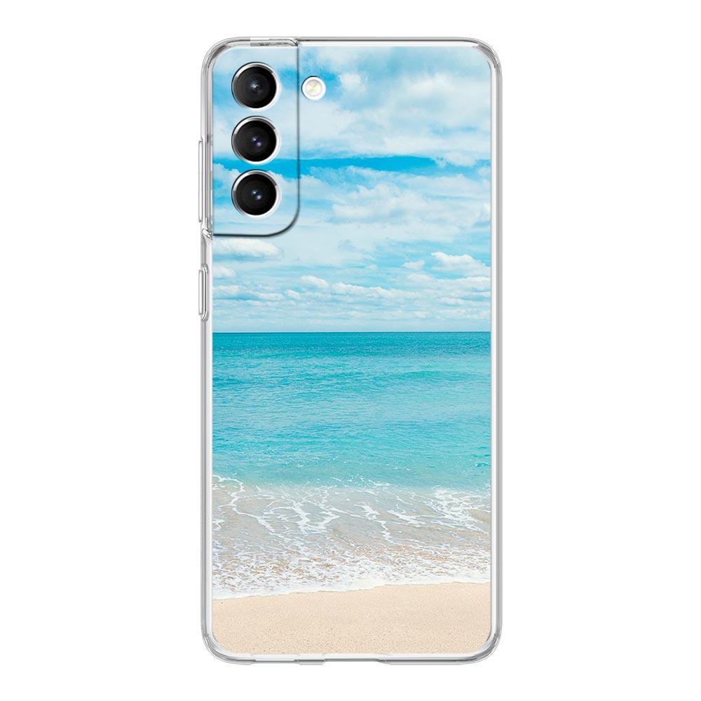 Sea blue Sky beach Clear Silicone Phone Case For Samsung Galaxy S23 S22 5G S20 Ultra S21 FE 5G S10E S9 S8 S10 Plus Soft Cover