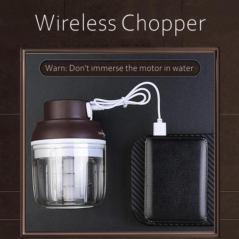Rechargeable Portable LFGB Certificated PP Container 430 Stainless Steel Blade Garlic Masher Vegetable Chopper Fruit Crusher