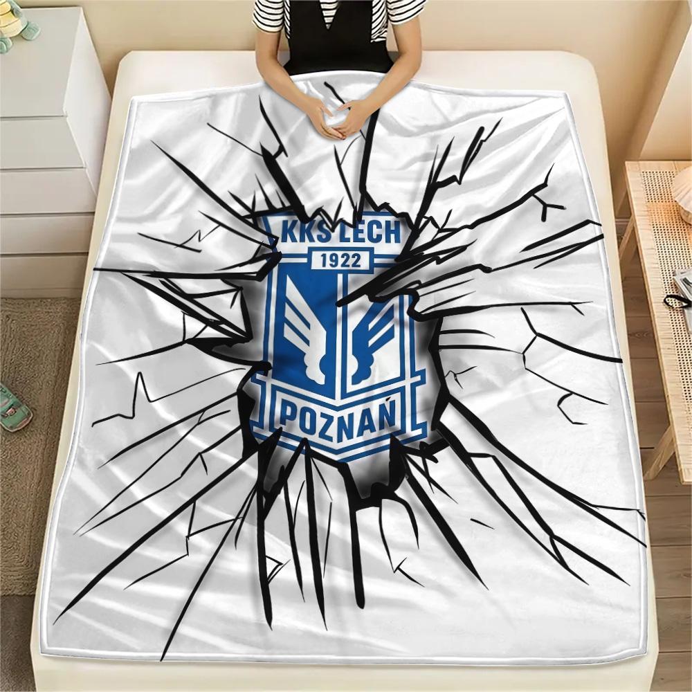 KKS Lech Poznan Flannel Blanket, High quality Comfortable for All Seasons, Home Decor, Warmth and Comfort