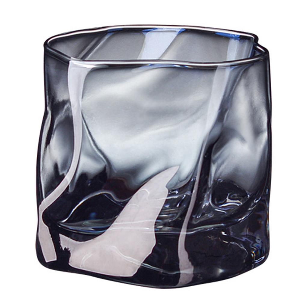 280 ml unregelmäßiges Glas für Whisky, durchsichtiger Glasbecher, Gletscherwein, Getränketrinkbecher, Haushaltsweinbecher für Feiertagstreffen