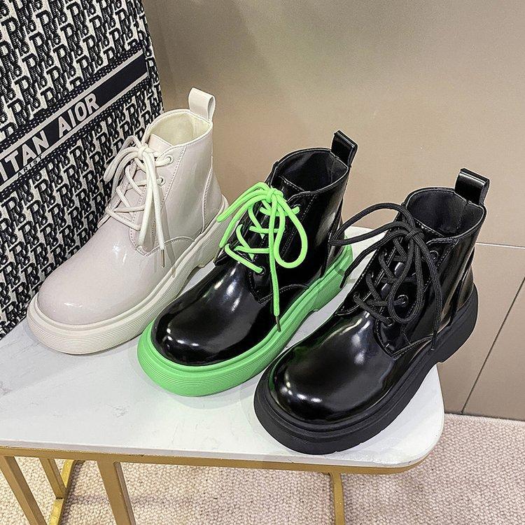 Fashion Botines Mujer 2024 Autumn Ladies Ankle Chelsea Boots Platform Lace Up Women's Short Boots hot Boots Non-slip Leather Boots