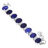 Blue Sapphire (Simulated) Oval Shape Gemstone Bracelet Gift Handmade Jewelry 8"