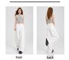 Women's Autumn 2025 Casual White Wide-Leg Pants: High-Waist, Loose, Slimming, Drapey, Floor-Length