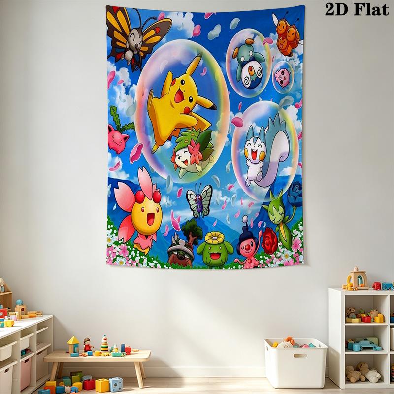 Pikachu Eevee Tapestry Wall Tapestry Fashion Print Background Cloth Wall Covering Decoration Homestay Soft Decoration Tapestry