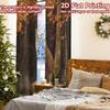 2pcs, 2D FLAT PRINTING Curtains (Without Rod) Autumn Fox Scene Chic Print Curtains Festival Versatile Polyester Curtains Outdoor