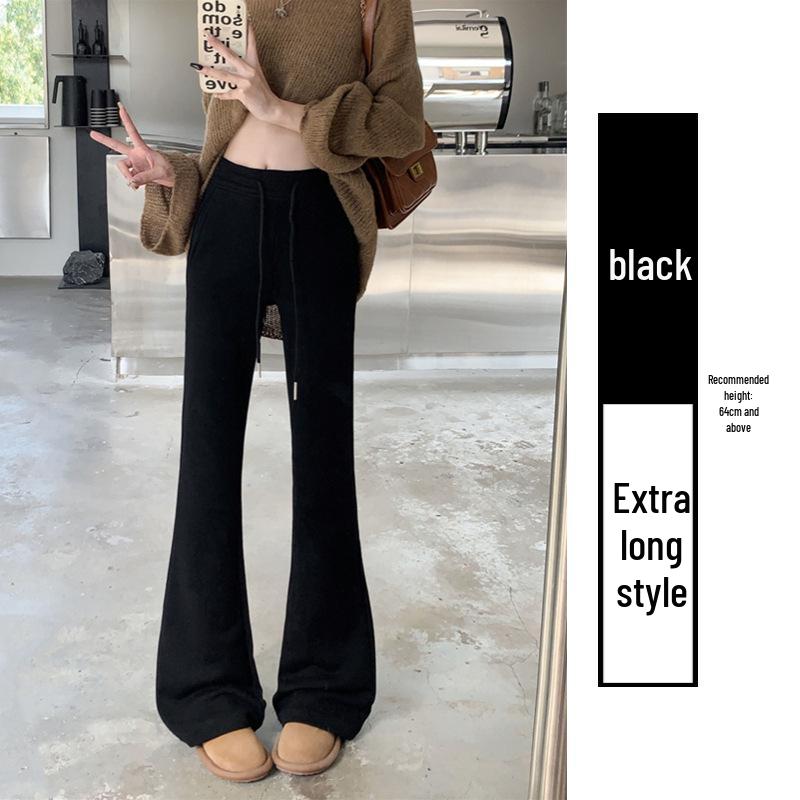 

Женские спортивные брюки микро-клеш с высокой посадкой 2024 - Утягивающие, Драпирующиеся, Повседневные брюки в пол S [75-90]