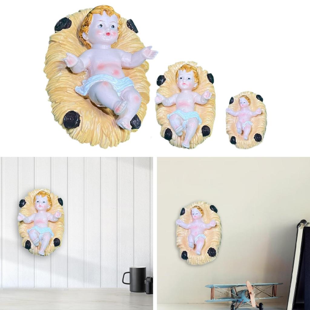 Baby Jesus Statue Tabletop Decoration Christmas Ornament Gift Sculpture Jesus Figurine for Indoor Festival Bedroom Hallway Desk