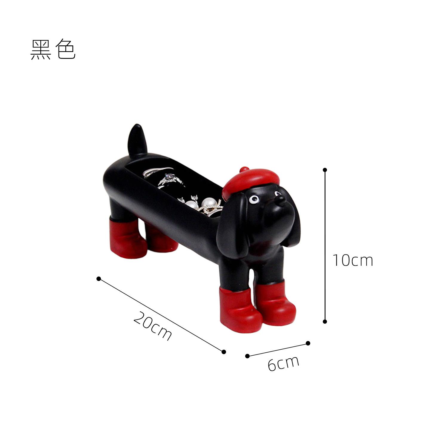 Cute Dachshund Storage Box Desktop Jewelry Box Porch Key Storage Cute Little Exquisite Desktop Ornaments Home Decoration чёрный