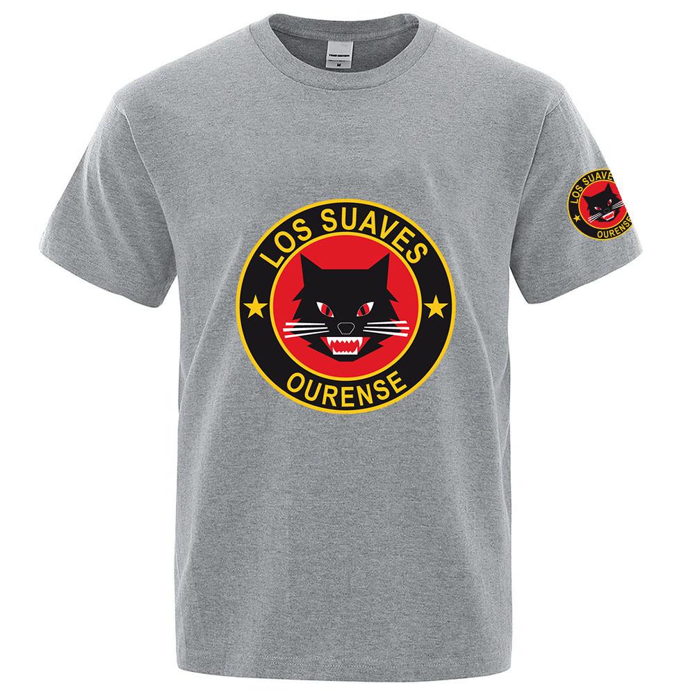 2026 Los Suaves Ourense Logo Print Summer New Ice Silk Round Neck Unisexs Slim Fashion Leisure Breathable Business Style Tshirt