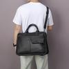 High Quality Genuine Leather Men's Simple Classic Computer Bag Office Large Capacity Business Portable Handbag
