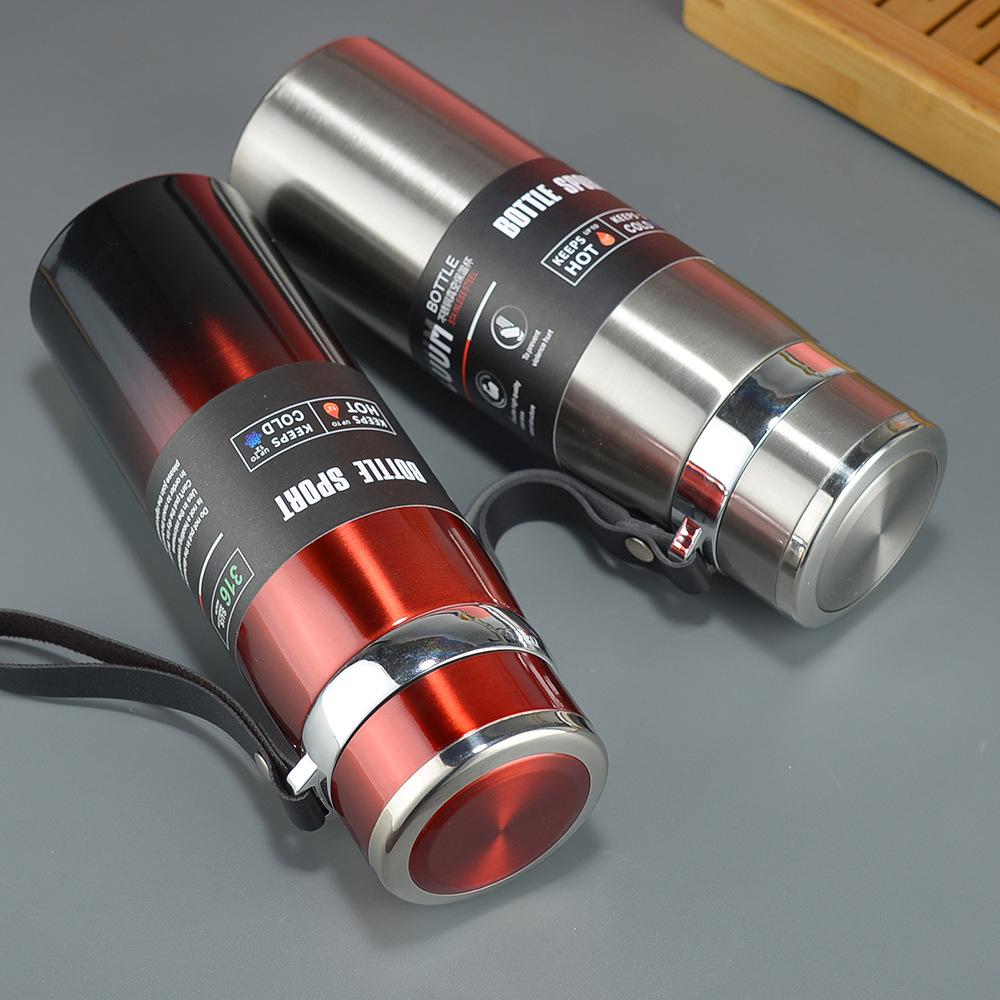 316 Stainless Steel Insulated Cup with Tea Infuser and Handle Rope