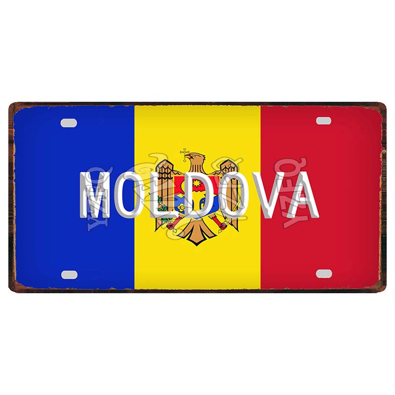 [YZFQ ]30X15CM Nationalflagge Marokko Norwegen Zypern Metallblechschild Stadt Reise Souvenir Wand Kneipe Geschäft Heimhandwerk Dekor DC-1345B