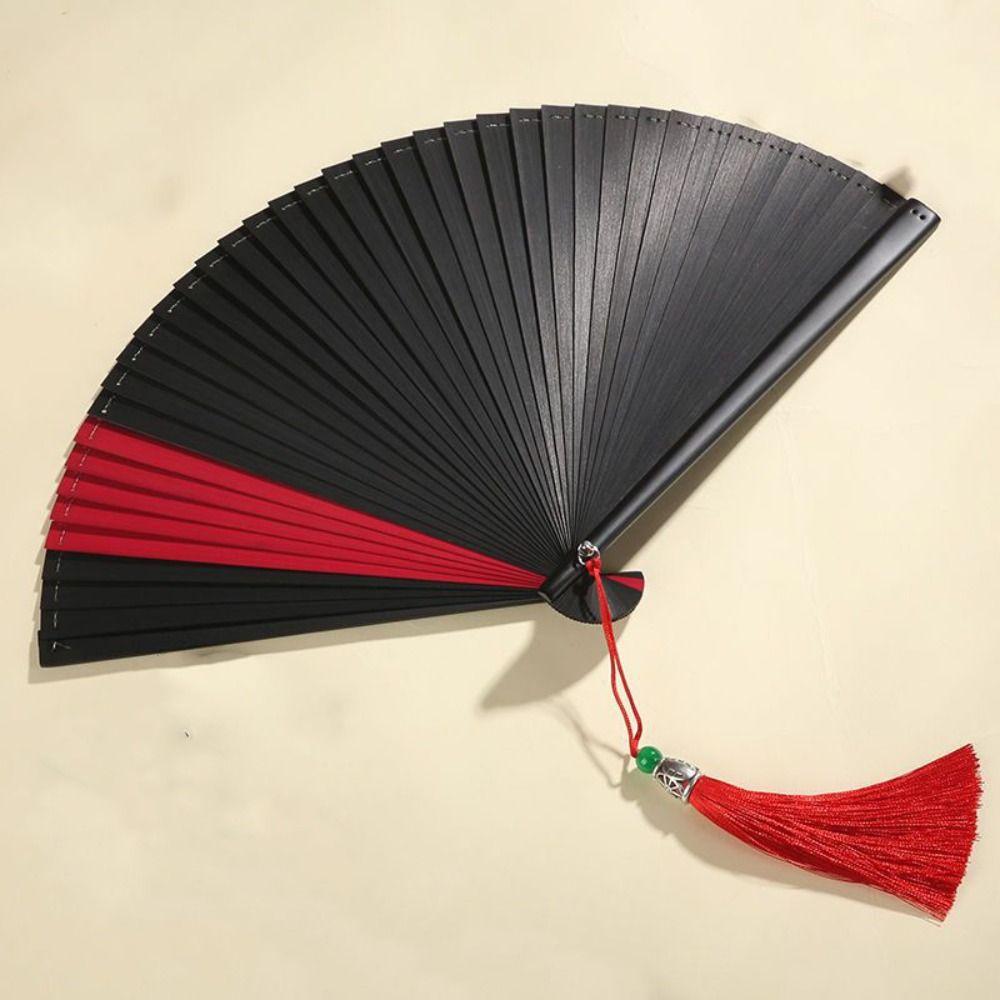Small 1Pcs Dance Props Classical Handmade Folding Bamboo Fan Ornament Dance Fan Kimono Fan