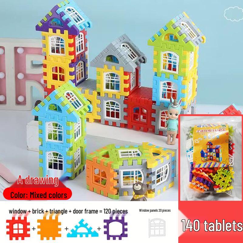 Grand Ensemble de Blocs de Construction Emboîtables pour Enfants de 3 à 6 Ans - Jouet Éducatif en Plastique pour l'Assemblage de Maison