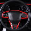 Red Car Interior Steering Wheel Cover Trim For Honda Civic 2016-2020 10Th Replacement Parts Accessories