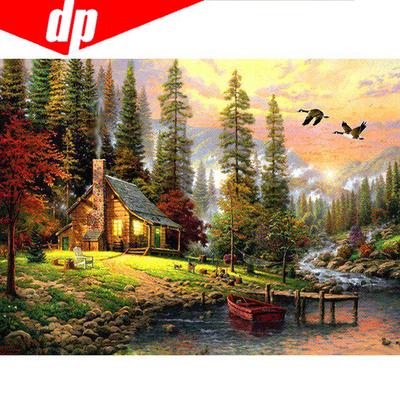 5D DIY Diamond Painting New Fashion Rural Scenery Full Needlework Embroidery Round Rhinestone