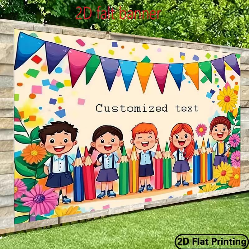 Customizable School Opening Backdrop, Kids Classroom Party Photo Booth