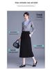 Slimming Draped Black Midi Skirt - Spring/Summer 2026 Collection, Elastic Waist, Casual Fit