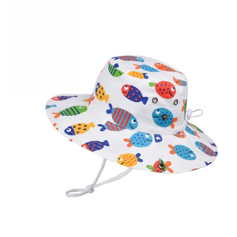 Cartoon Childrens Fisherman Hat With Cotton Material For Summer Sun Protection And Breathability For Kids