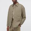 Uniqlo Solid Color Lapel Single-Breasted Shirt Jacket Men Jackets Khaki 442178-33