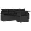 Ensemble de canapé de jardin 5 pièces vidaXL avec coussins en poly rattan noir, Canapé de jardin 2 places vidaXL 3357106