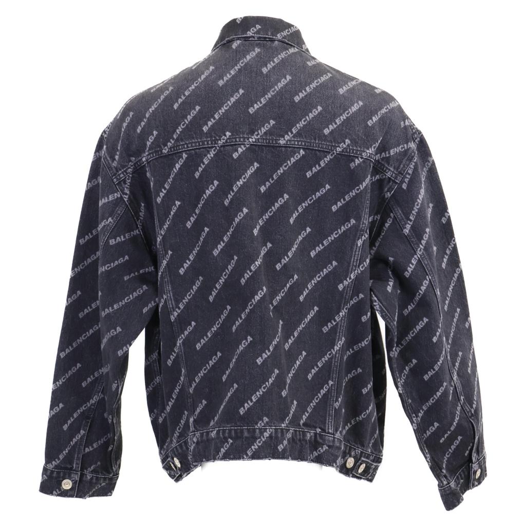 Balenciaga [/Inland Regulär] 675208 Gebrauchte BB Monogram Denimjacke XS schwarzGebraucht