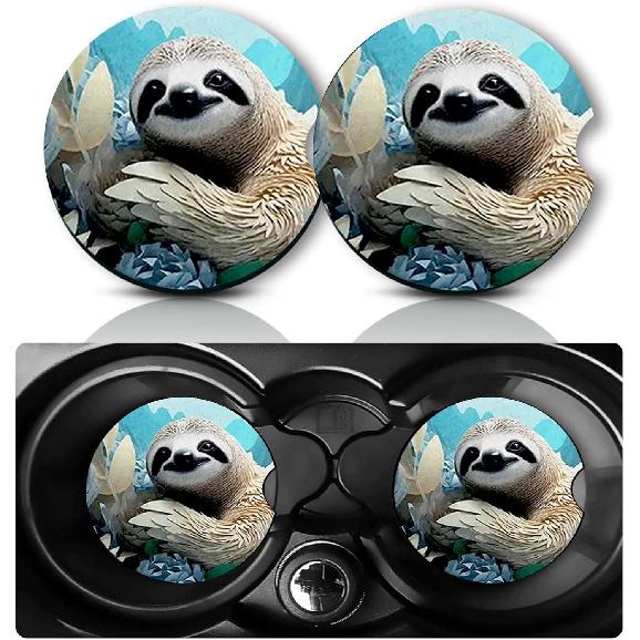 Car Coasters for Cup Holders,2 PCS Universal Non-Slip Black Leopard Print Car Coasters,2.75" Rubber Mat,Leopard Cars Accessories Cup Drink Holder
