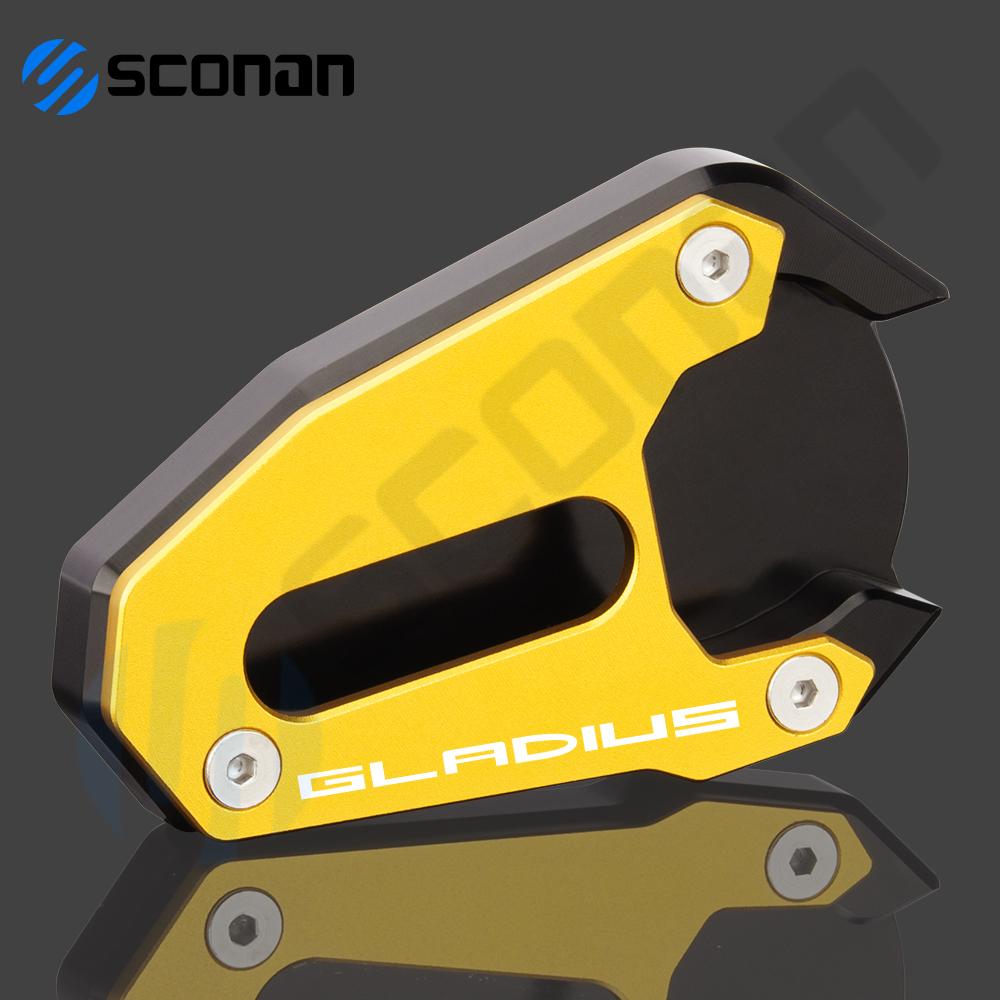 Motorcycle Side Stand Pad Plate Kickstand Enlarger Support Extension Pad For SUZUKI Gladius SFV 650 SFV650 2009 - 2016 2017