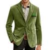 Men's Printing Corduroy Warm Pocket Suit Jacket Cardigan Men's Casual Suit