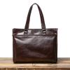 Bolsa de Viagem Masculina de Couro para Negócios Ombro Transversal Pasta para Notebook de 15,6 Polegadas