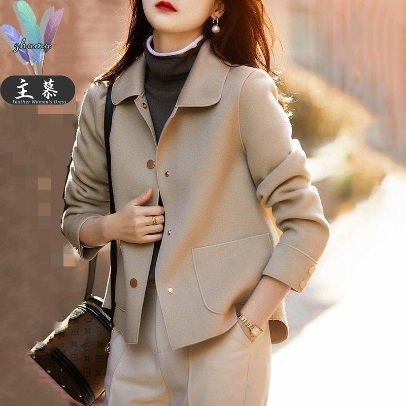 Simple Light Luxury Tweed Short Jacket Women In Autumn Winter New Loose Versatile Wool Top