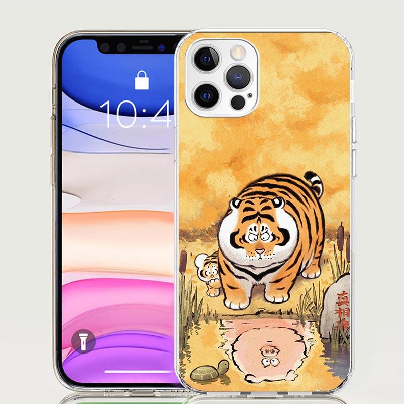 

Cartoon Fat Tiger Phone Case for Apple iPhone 17 Air 16 15 Plus 14 + 13 Mini 12 11 Pro Max 7 8 SE 16Max Soft Shell Cover Coque 1 iPhone 17 Pro
