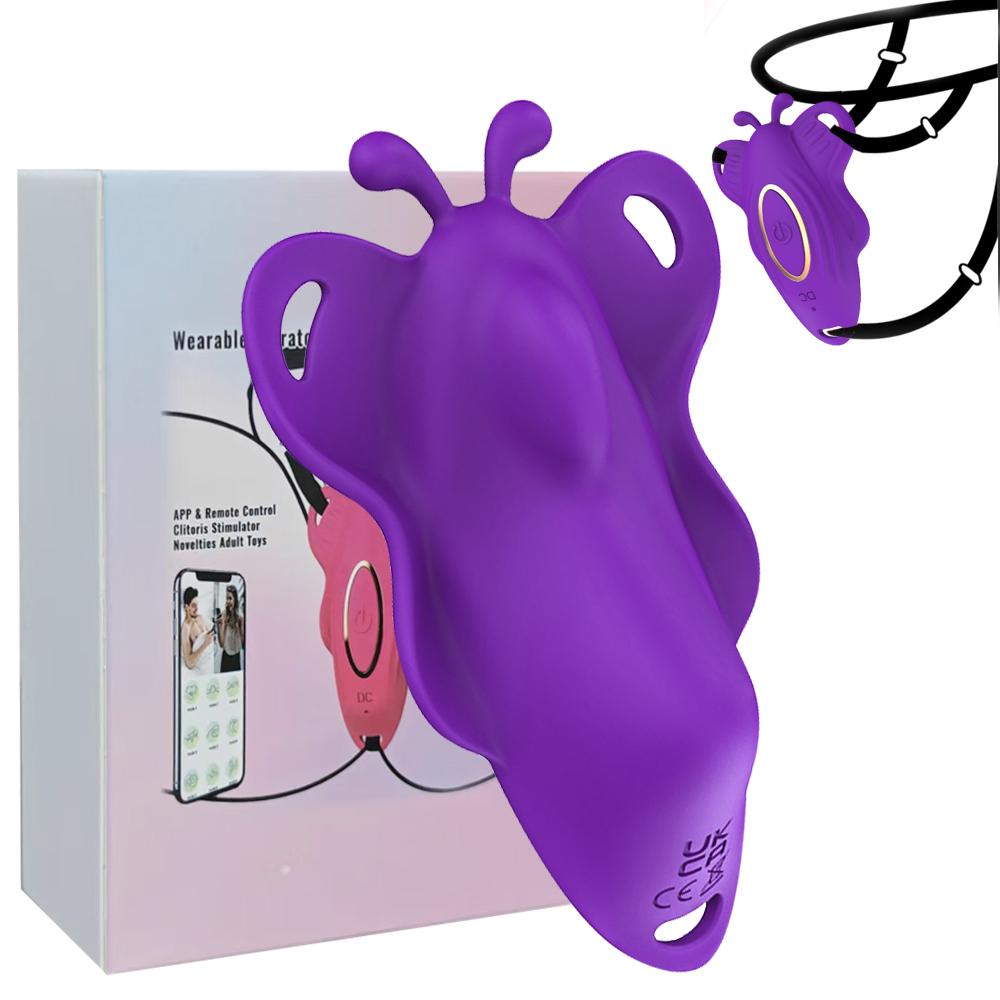 Thong Panty Wearable Vibrator Mini Butterfly Masturbator Clitoral Stimulator 9 Vibration Modes Adult Sex Toys for Couples