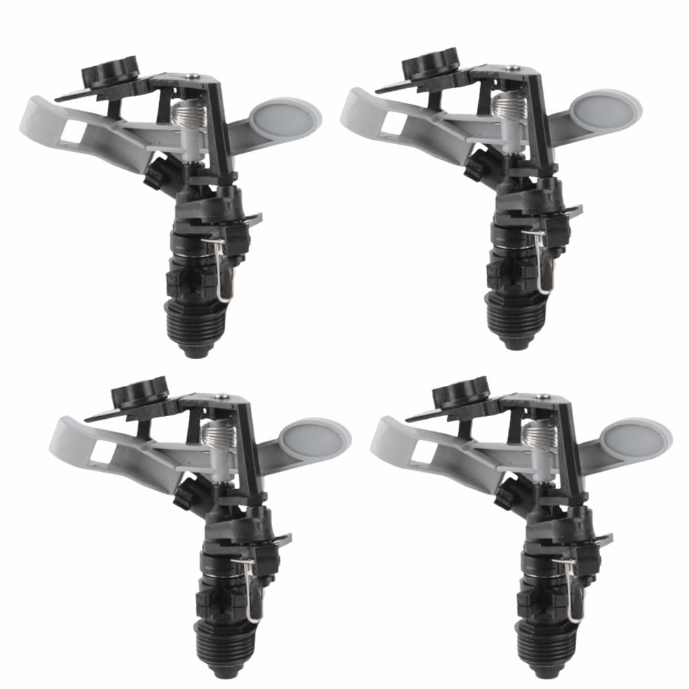 4PCS 3/4 Inch Male Thread Impact Sprinkler ABS Rotary Sprinkler Head Lawn Sprinkler Garden Watering