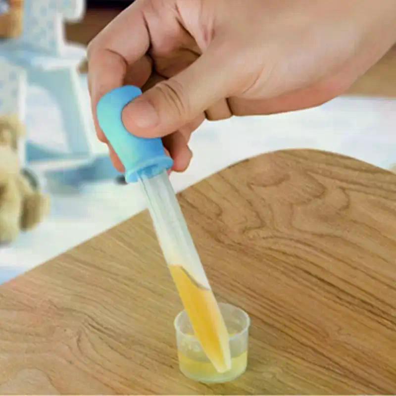 5/10 Piezas 5ml Pipeta Gotero Pequeño de Silicona y Plástico Alimentador de Medicina Líquida Pipeta Gotero para Ojos y Oídos Experimento de Laboratorio Juguetes Regalo