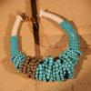 New Bohemian Turquoise Necklace Original Design Exaggerated Women's Collarbone Chain Multi-layer Bead Necklace