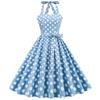 Retro-Pünktchen-Schnür-Neckholder-Ausgestelltes Ballkleid Performance-Kleid, Bohème-Stil