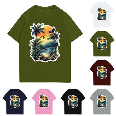 Men's Stand Collar Short Sleeve Shirt Loose Leisure Holiday Shirt Man