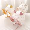 Floral Print Baby Girl Hat with Lace Trim and Ear Protection for Spring/Summer