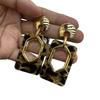 Wran Retro Leopard Print Earrings Women'S Personality Exaggerated Design Earrings Fashion Versatile Earrings