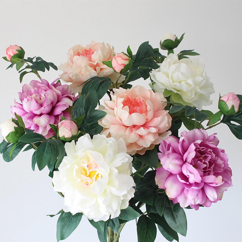 Artificial Peony Silk Flower Arrangement for Living Room and Dining Table Decor