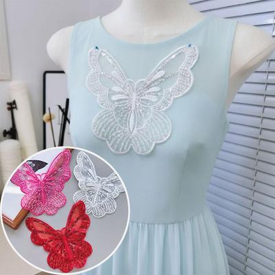 Embroidery 3D Butterfly Lace Patches Shiny Multi-layer Sequin Sequin Beaded Chest Flower 3D Texture DIY Clothing Accessories