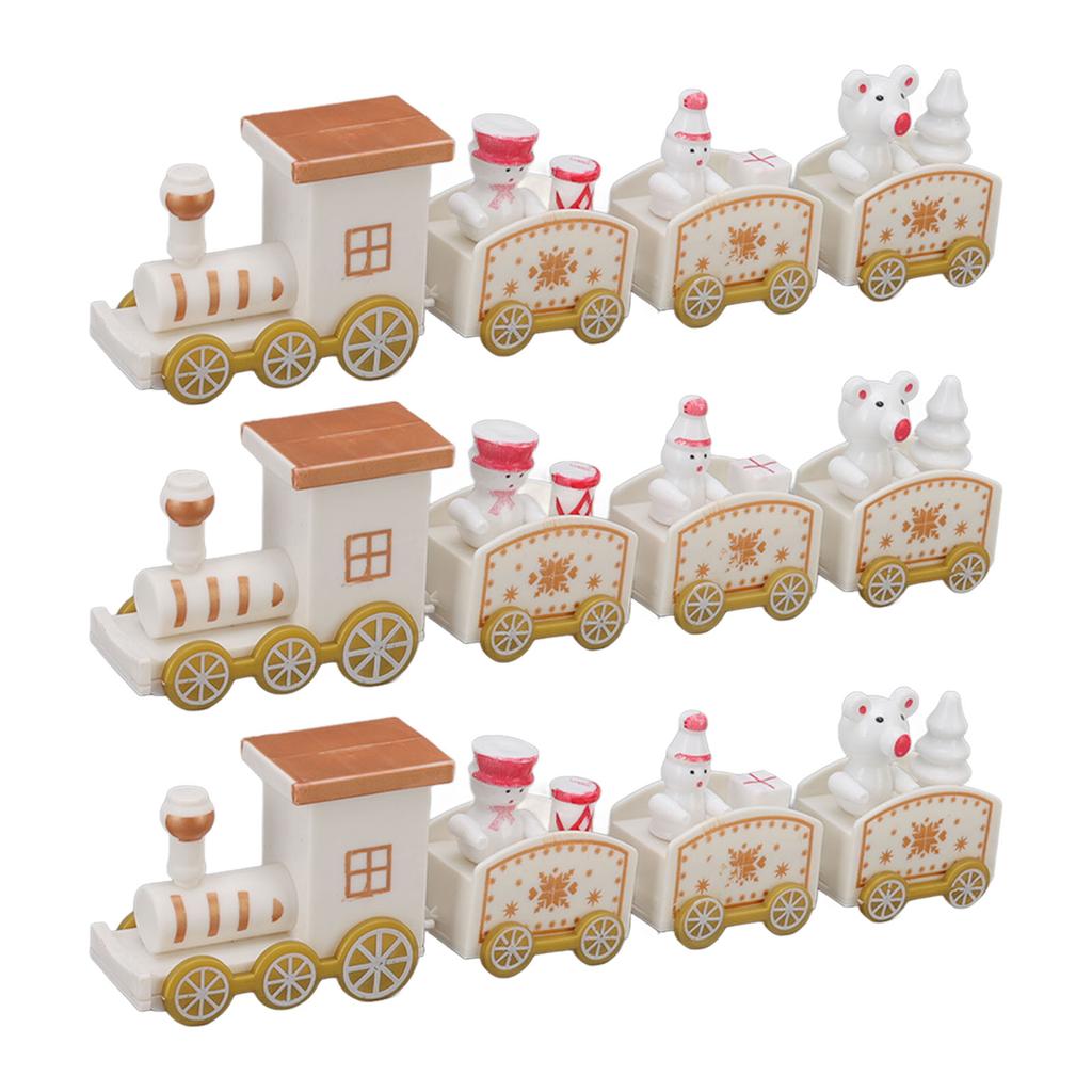 3 Sady Malý Vláček Vánoční Dekorace Vynikající Mini Vláček Dekor Sada Vánoční Dekorační Rekvizity