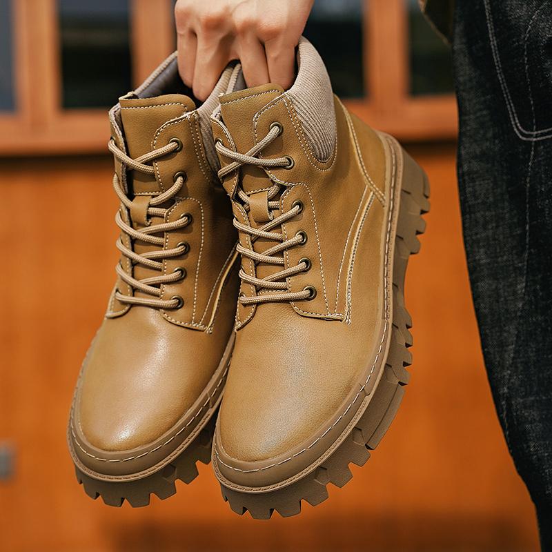 Модные мужские высококачественные кожаные зимние повседневные ботильоны роскошные — фото 8