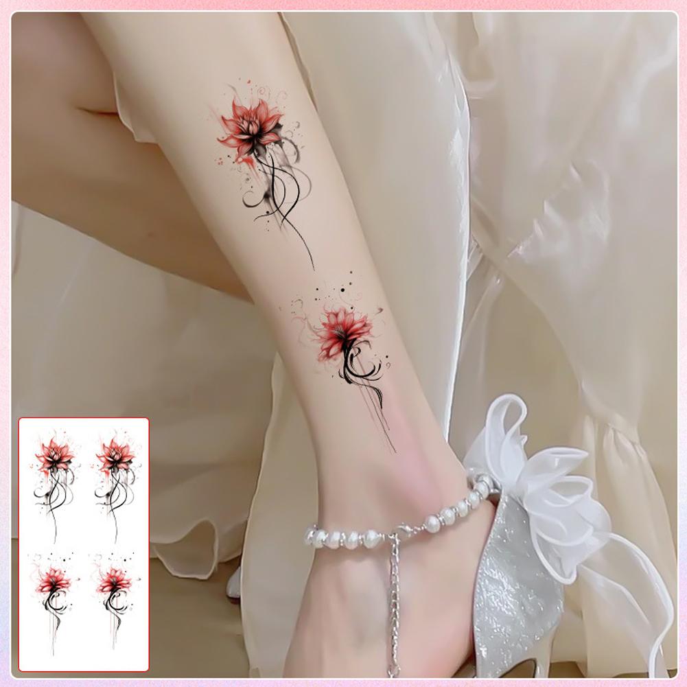 Weibliche Blume Tattoo Aufkleber Langlebig Wasserdichtes Tattoo Simulation Arm Schlüsselbein Aufkleber Tat S9M3