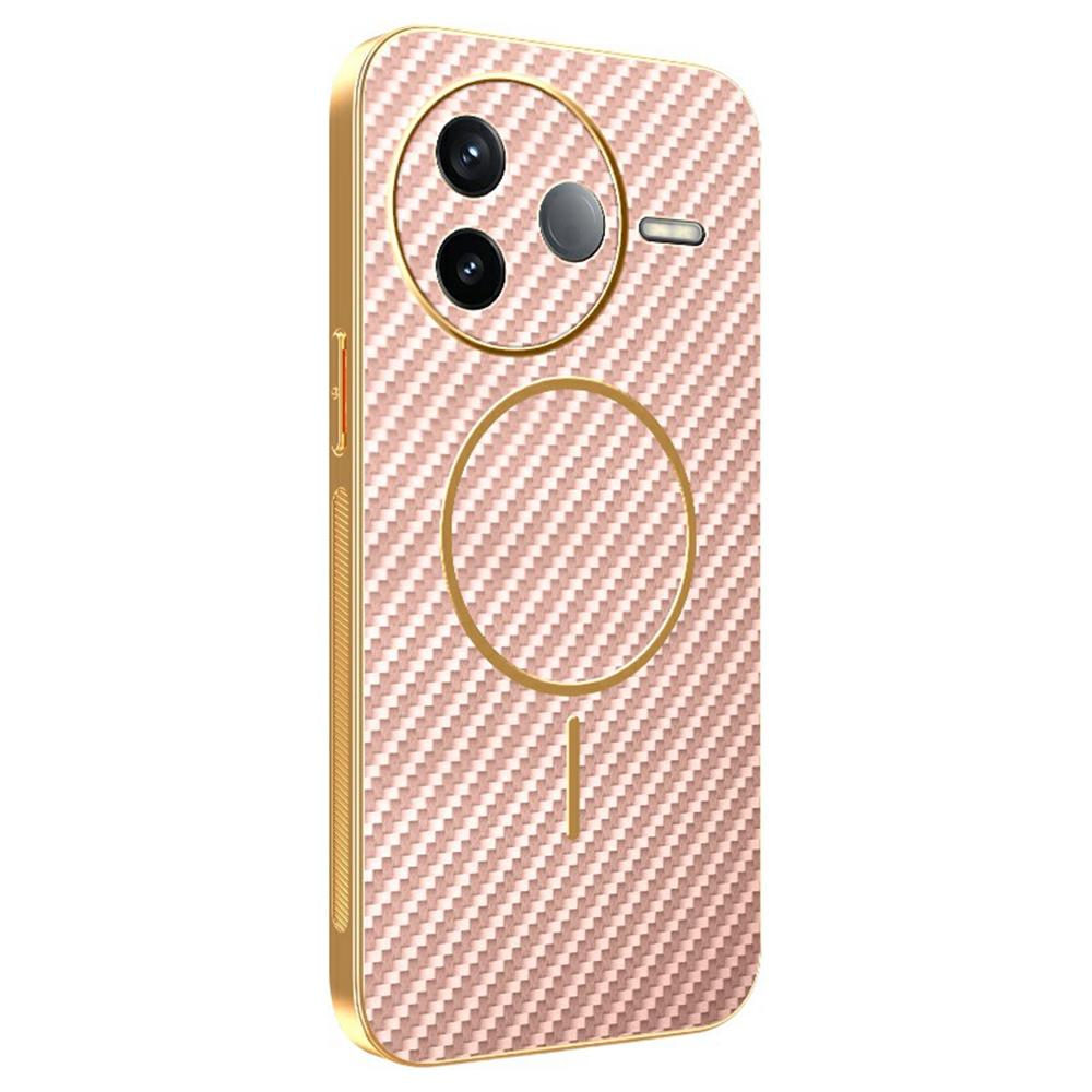 For Xiaomi Redmi K80 5G/Poco F7 Pro 5G Phone Case Carbon Fiber Textured Electroplated TPU Back Cover