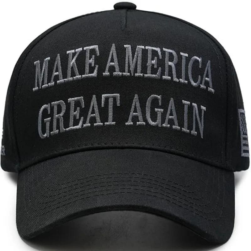 

Donald 45-47 Never Surrender MAGA Hat Make America Great Again Slogan with USA Flag Adjustable Baseball Cap Black Hat чорний/білий
