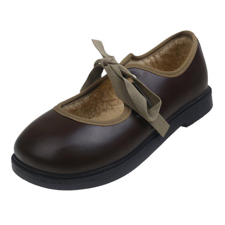 Fashion 2025 New Thick Bottom Round Head Low Heel Shallow Mouth with Skirt Single Shoes for Women in Autumn Simple Comfortable