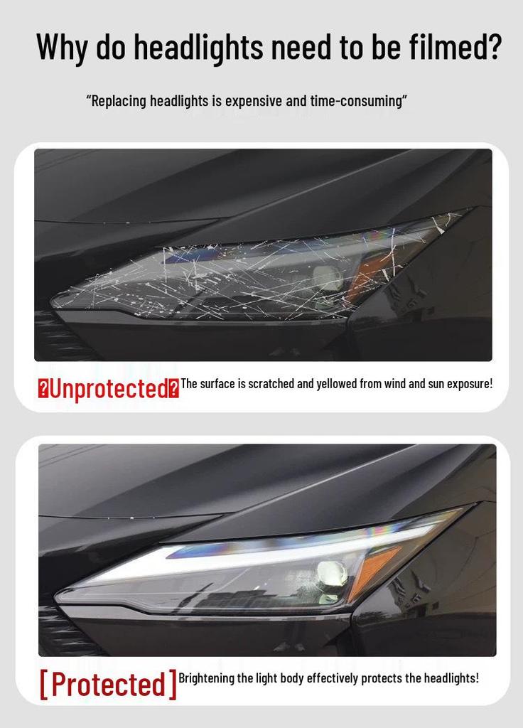 Lexus RX300 Transparent Smoked Headlight Film - Light-Controlled Protective Sticker