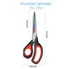 LIVINGO Professional Left-Handed Scissors with Sharp Titanium Non-Stick Blades for Cutting Tape, Cardboard, Fabric, and Various Materials, 16-Ply Fabr